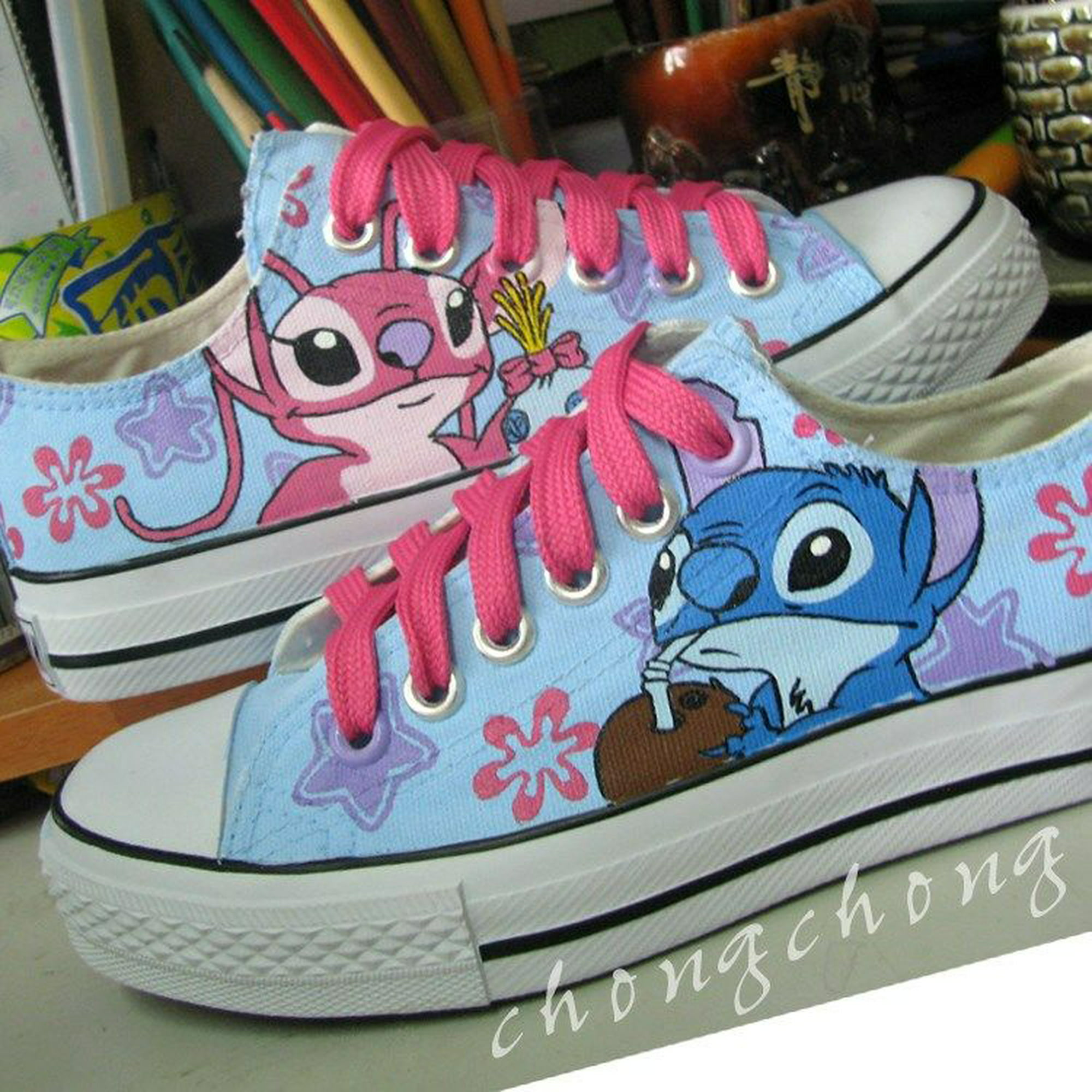 Disney Lilo &amperio; Zapatillas de deporte de puntada, zapatos de puntada  de dibujos animados Kawai Deng Xun unisex