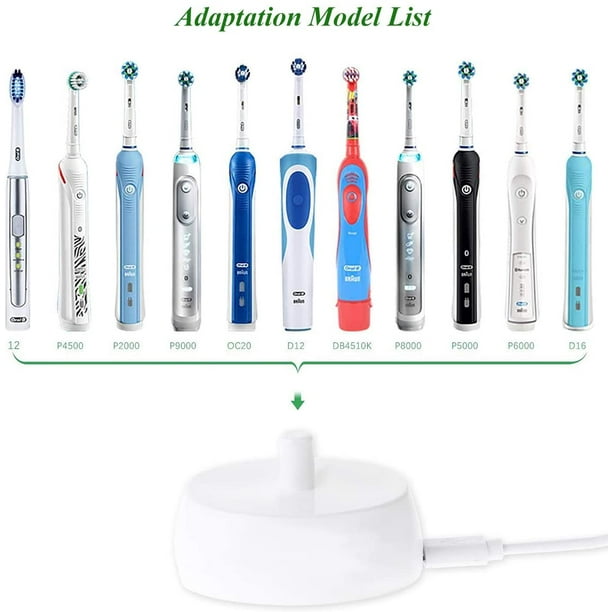 Cargador de cepillo de dientes eléctrico para Oral-B con soporte de cepillo  de dientes eléctrico recargable USB universal (negro) JFHHH pequeña