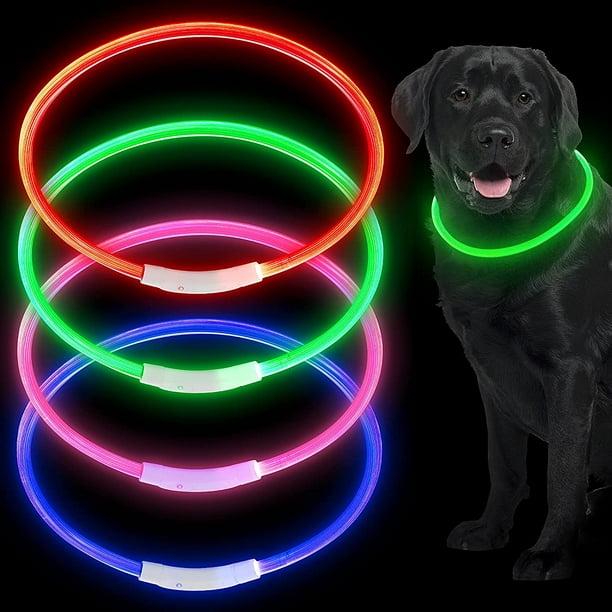 4 luces para perros para caminar de noche, collares para perros