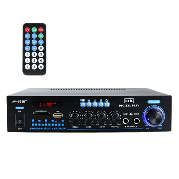 Receptor de audio Bluetooth 12V 110V de doble canal con USB compatible para  altavoces Baoblaze amplificador estéreo