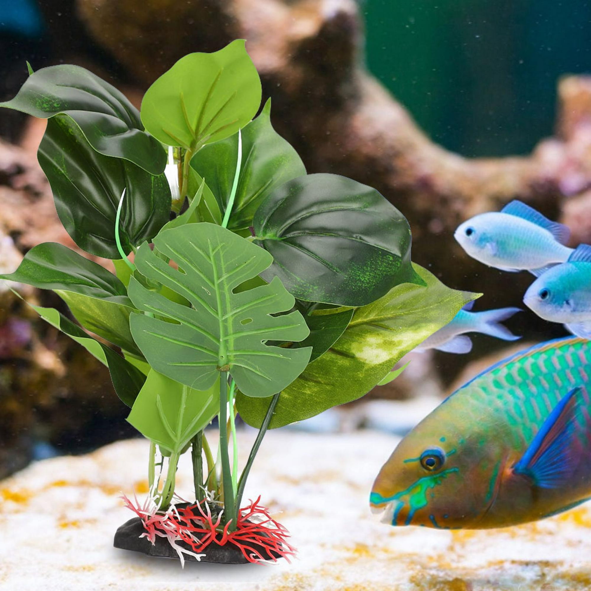 Comprar Acuario Artificial luminoso peces tropicales silicona brillante  decoración de pecera