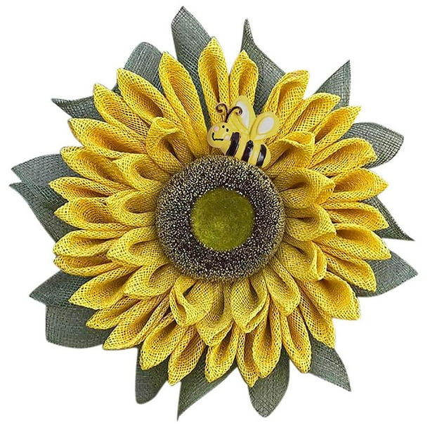 Corona de abeja para decoración de pared de puerta delantera, corona  colgante de girasol artificial, corona decorativa de abeja para puerta  delantera