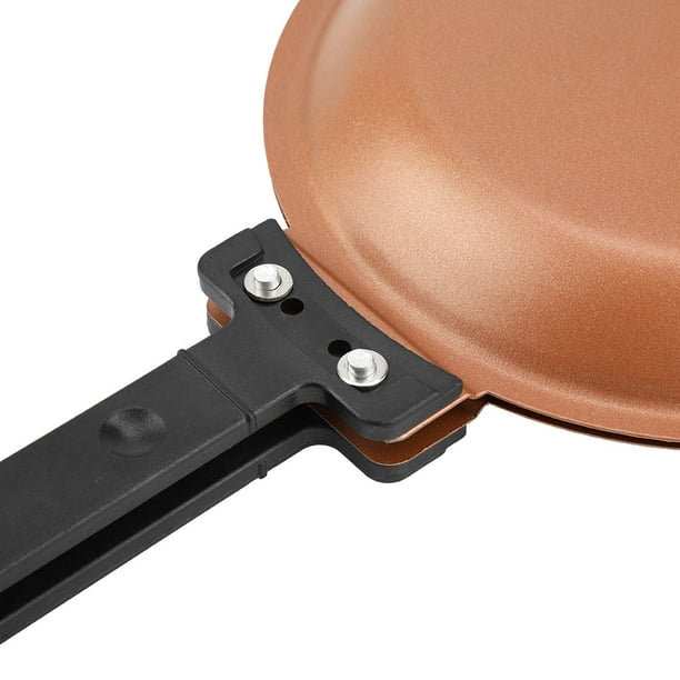  Sartén de doble cara, sartén para hacer tortillas,  revestimiento de cerámica antiadherente de doble cara, sartén con tapa para  freír huevos, panqueques para el hogar, cocina, utensilios de cocina verde 