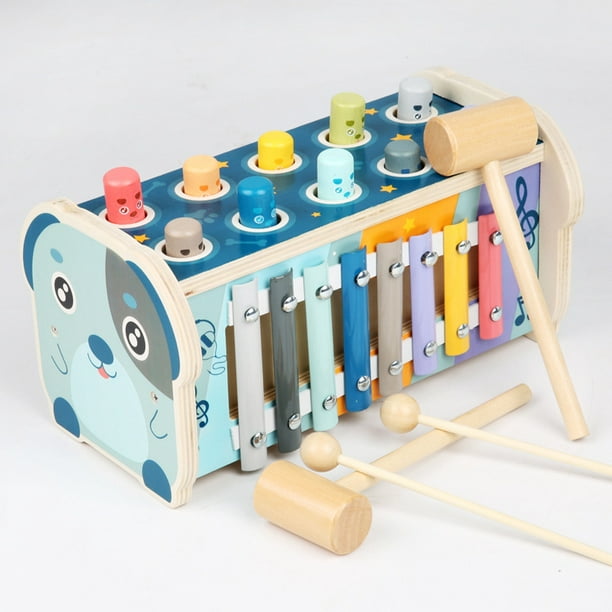 Juguetes para niños pequeños, 8 en 1, juguetes Montessori de madera para  niños de 1, 2, 3 años, juego de pesca, xilófono, juguetes sensoriales para