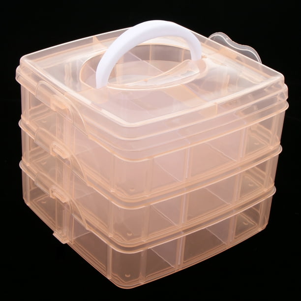Caja de almacenamiento de 18 compartimentos Divisores ajustables Estuche  naranja Sunnimix Organizador con divisores