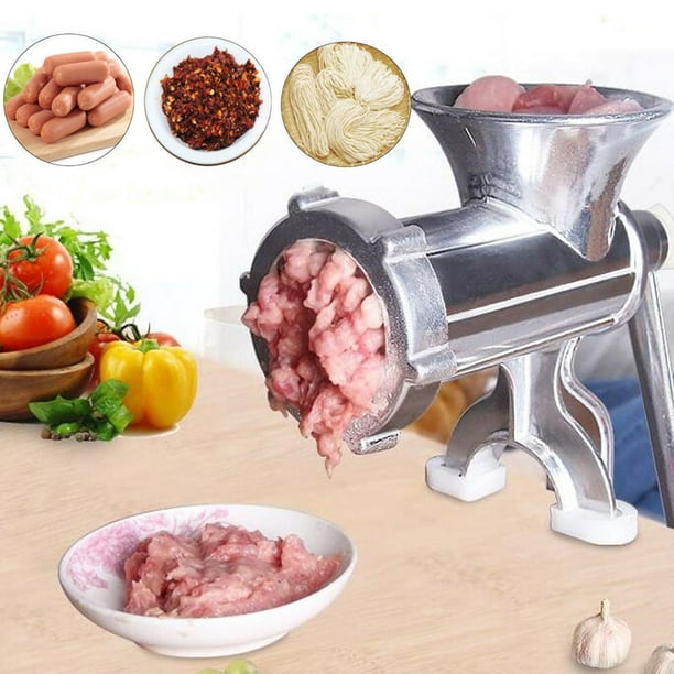  Picadora de carne manual, picadora de carne manual, picadora de  carne de aluminio, picadora de carne multifuncional y relleno de salchichas  con manivela para utensilios de cocina, cocina en el hogar 