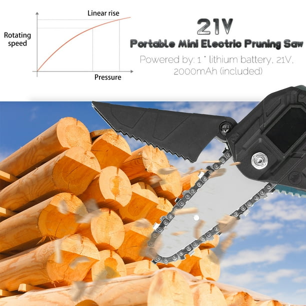 Mini sierras de podar eléctricas portátiles de 21V recargables pequeñas  para dividir madera Genérico Motosierra eléctrica