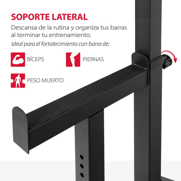 GORILLA SPORTS® - Banco de Pesas con rack de barras ajustable (Negro) :  : Deportes y aire libre