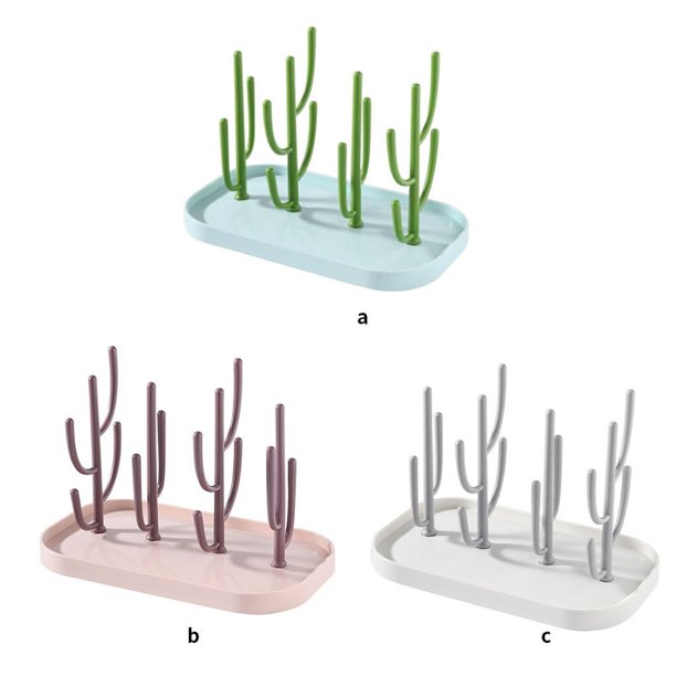 Escurridor de biberones para bebés, fácil de limpiar, ahorra espacio,  seguro, estante de secado de biberones para vasos pequeños (rosa)