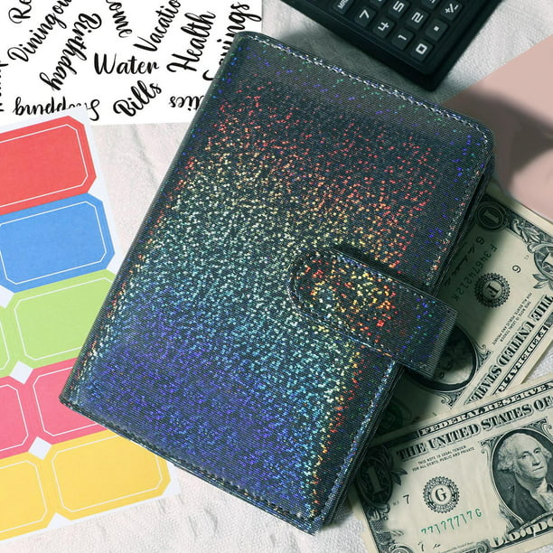 Carpeta de presupuesto de cuero PU, organizador de ahorro de dinero para de  cuaderno de efectivo con 8 Azul Baoblaze cuaderno de facturas
