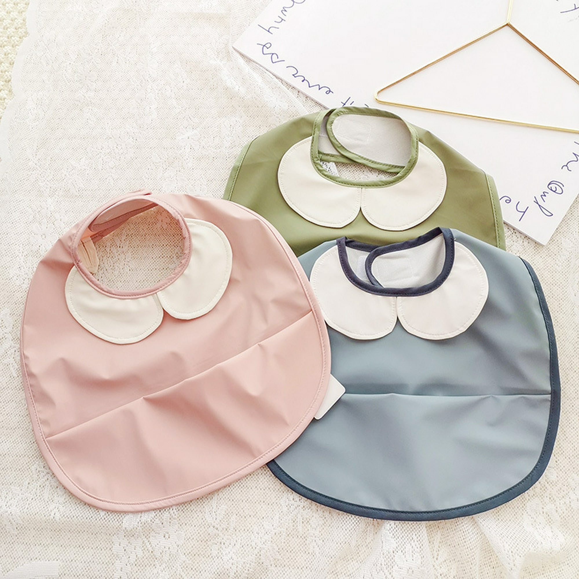 Baberos de silicona, baberos suaves impermeables para bebés y niños  pequeños, baberos ajustables para bebés de 6 a 27 meses de comer, paquete  de 2