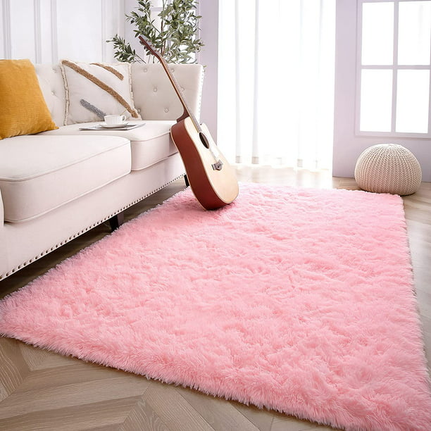 Softlife - Alfombras ultrasuaves y esponjosas para dormitorio de niños y  niñas, cuarto de bebé, alfombra de 4 x 5.3 pies, moderna, de felpa, para