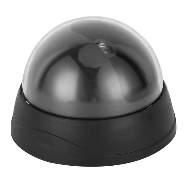  Cámara domo de seguridad de vigilancia falsa para interior y  exterior con una luz LED + calcomanía de alerta de seguridad de advertencia  alimentada por pilas AA, color negro Uptell 
