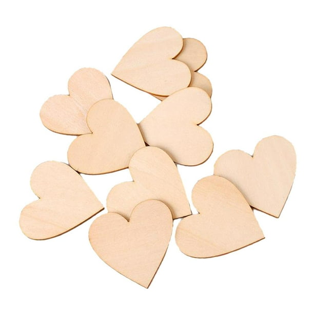 Corazones de madera para manualidades, paquete de 10 corazones en blanco de  12 pulgadas, recorte de corazón de madera sin terminar, adornos en forma