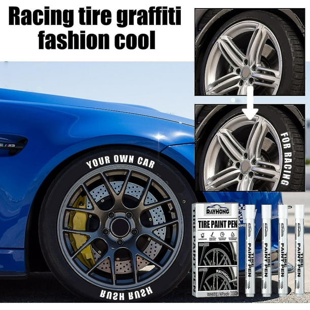 Rotulador de pintura permanente resistente al agua para neumáticos de coche,  bolígrafo de grafiti (plata) Likrtyny Accesorios para autos y motos