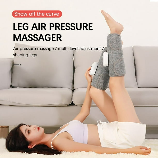 Masajeador de piernas para circulación y alivio del dolor, masajeador de  piernas de compresión de aire con vibración de calor, masajeador de pies y