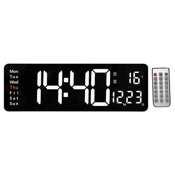 Reloj de pared digital LED de 10 pulgadas Reloj electrónico de pantalla  grande de 2 colores con pantalla de temperatura (verde)