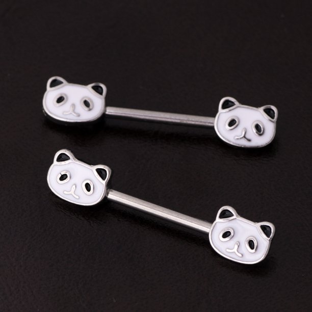 Acero inoxidable Pezón Piercing Bar Cristal Breast Piercing