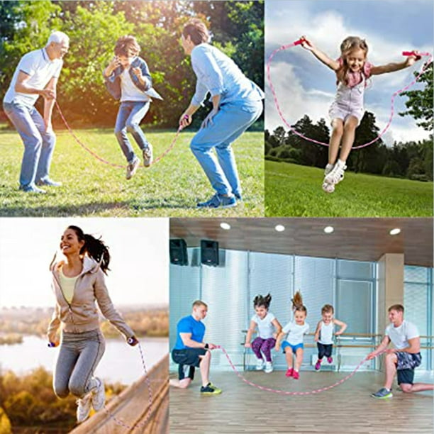  Cuerda de saltar iluminada para niños, cuerda de saltar con luz  multicolor para niños, cuerda de saltar para entrenamiento en casa,  ejercicio al aire libre, actividades de fitness para familias, niños