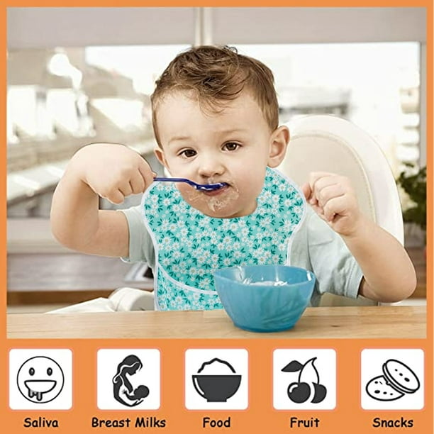 Baberos Impermeables Para Bebé De 5 Piezas Para Niño Y Niña, Baberos De  Alimentación Unisex Lavables