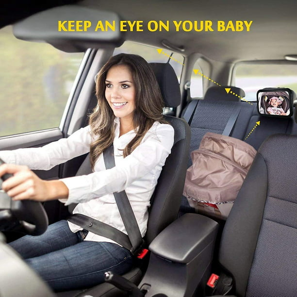 Espejo de coche para bebé, espejo retrovisor para coche de bebé, espejo de  coche para bebé, función de inclinación y rotación de 360°, espejo de coche  para bebé 100 % inastillable 
