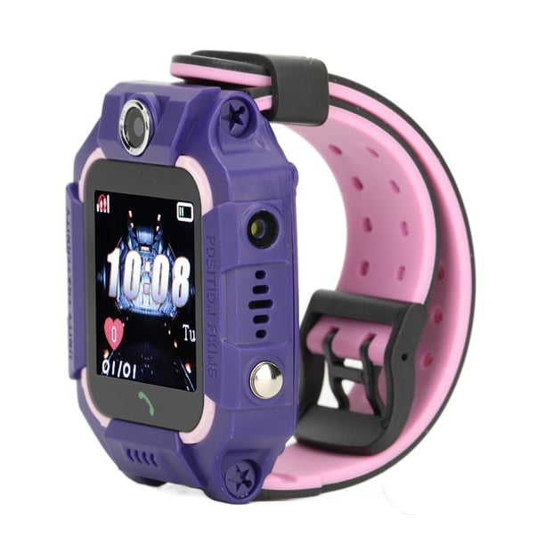Reloj de teléfono para niños con pantalla táctil HD, posicionamiento GPS,  SOS, resistente al agua, reloj de llamada para niños con podómetro, cámara  despertador, color morado