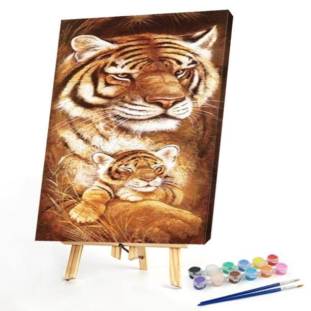 Cuadros Decorativos Familia de animales pintura al óleo por números Kits  lienzo imagen regalo para adultos niños JShteea Nuevos Originales