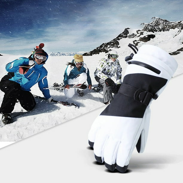 Guantes de esquí impermeables para mujer, guantes de nieve con