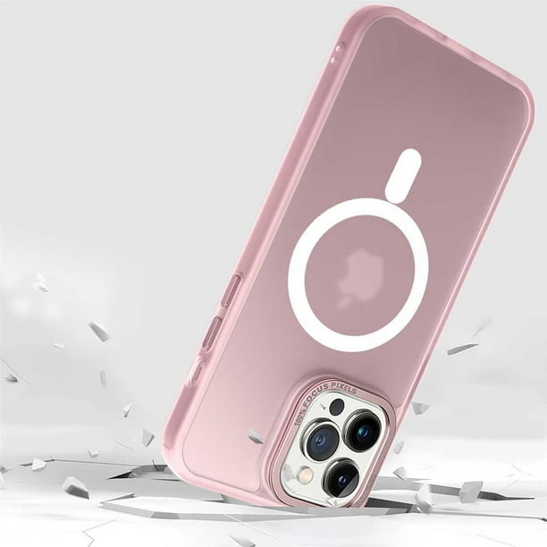 Funda TEKKU Matte Color para iPhone 15 PRO Trans Rosa con MagSafe