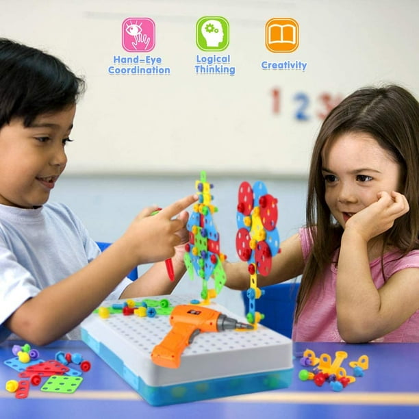 Manualidades Juguetes Niños 3 4 Años - Puzzles Infantiles Herramientas  Juguete con Taladro Eléctrico Juegos Educativos para Regalo Navidad Niños 3  4 5