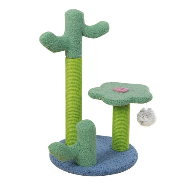 Poste de escalada de árbol de gato de cactus alfombrilla de flores y bola colgante para juguete Sunnimix de escalada para gatos | Bodega Aurrera en línea