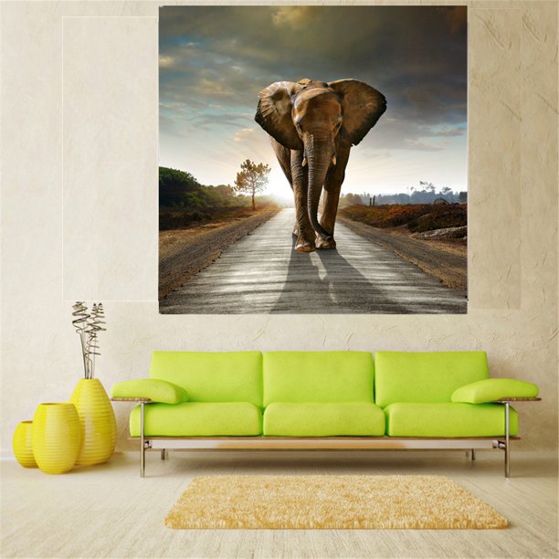 Lienzo De Elefante Cuadros 5 Paneles Decorativo Pared Modernos