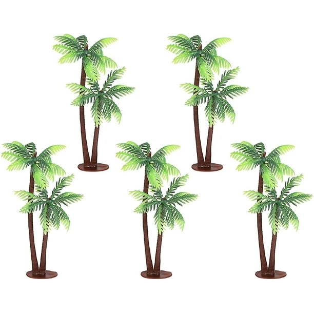 Juego de 2 palmeras artificiales en maceta de plástico, ramas flexibles,  para decorar hogar, restaurante, café u oficina