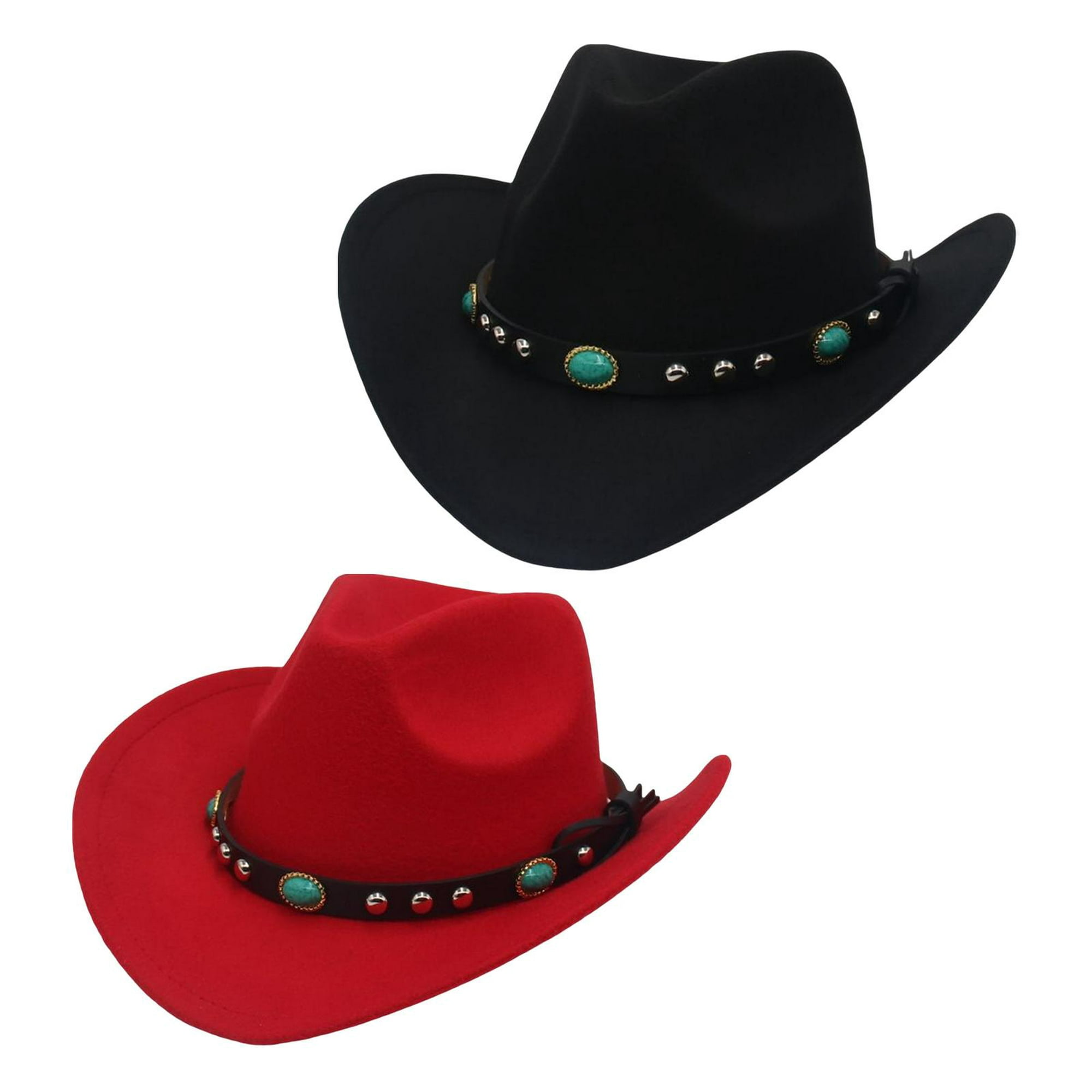 2 de vaquero de , sombrero de jazz, visera, y rojo Yinane Sombrero de vaquero | Walmart en línea