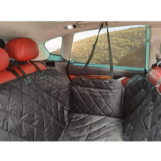 para asientos traseros de automóviles para mascotas Portador de perros  Tamaño universal de 54x58 pulgadas con ventana de visualización de malla  Gris Sunnimix Funda para asiento trasero de coche para perros