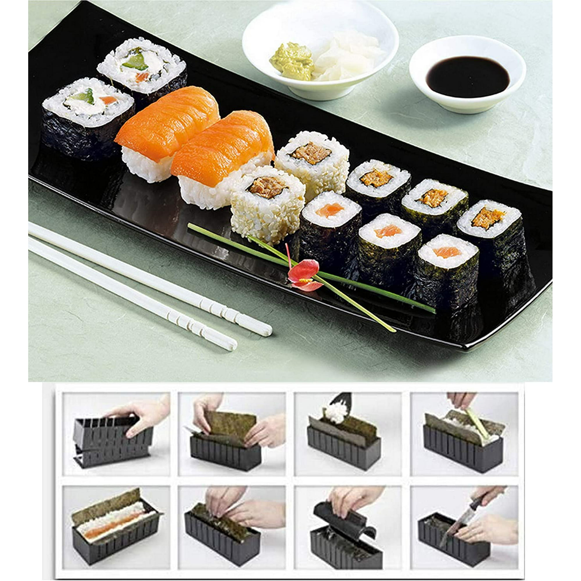 Kit de fabricación de sushi: kit completo de fabricación de sushi para  principiantes y profesionales, accesorios de cocina perfectos para hacer  sushi