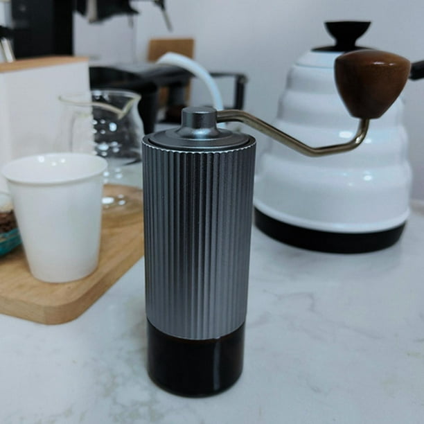 Molinillo manual de café manual de acero inoxidable con ajuste de fresas  cónicas de mano, molinillo de café expreso ajustable (negro)