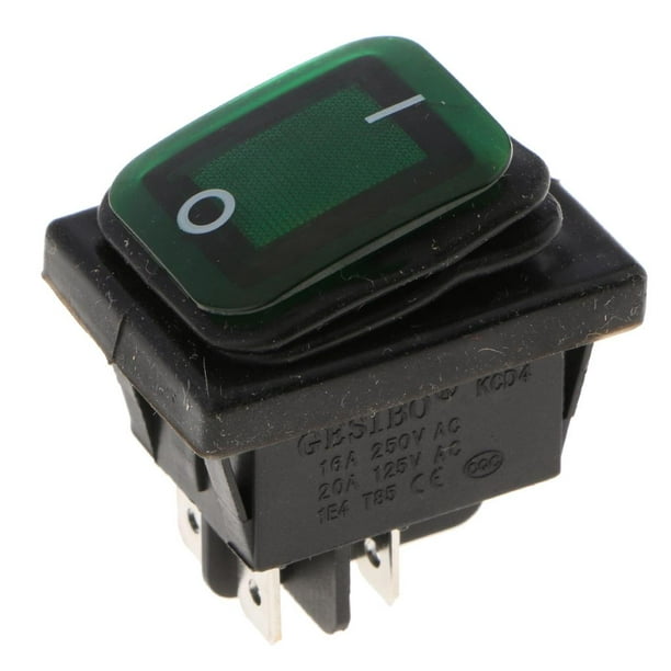 Impermeable Mini interruptor basculante de 12 VDC con prendido/apagado  iluminado