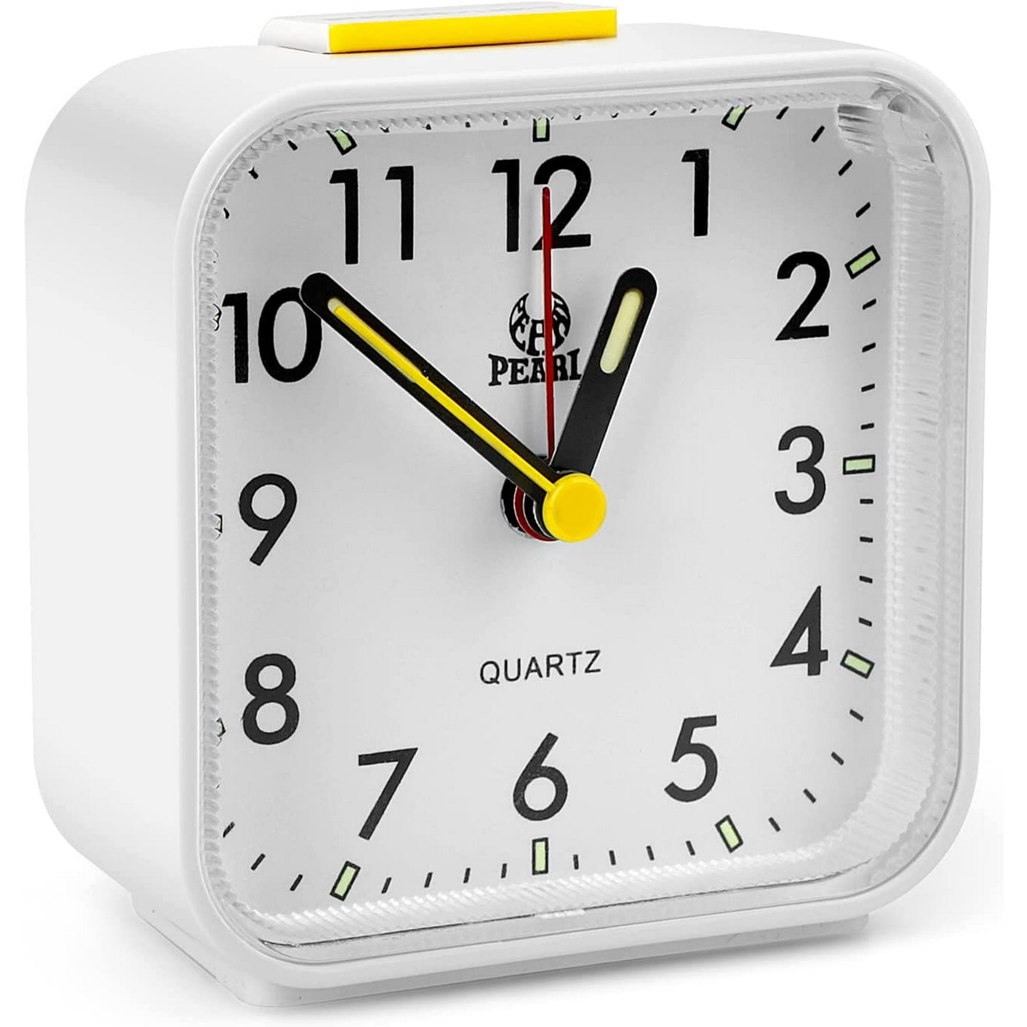 Reloj despertador analógico vintage (blanco), reloj despertador silencioso  de metal, reloj despertador ruidoso junto a la cama, funciona con pilas,  para dormitorio, cocina, oficina JM
