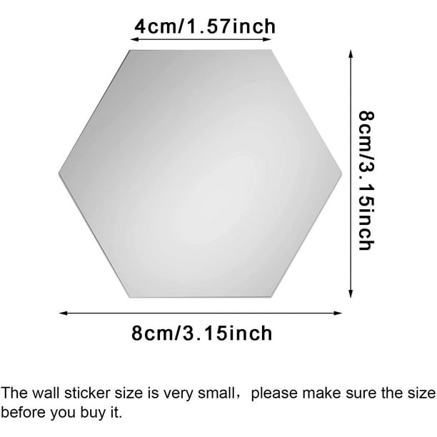 12 Uds espejo acrílico pegatinas de pared espejos extraíbles calcomanía de  pared hexagonal geométrico pegatina de pared para el hogar dormitorio  decoración para sala de estar Vhermosa GX-366