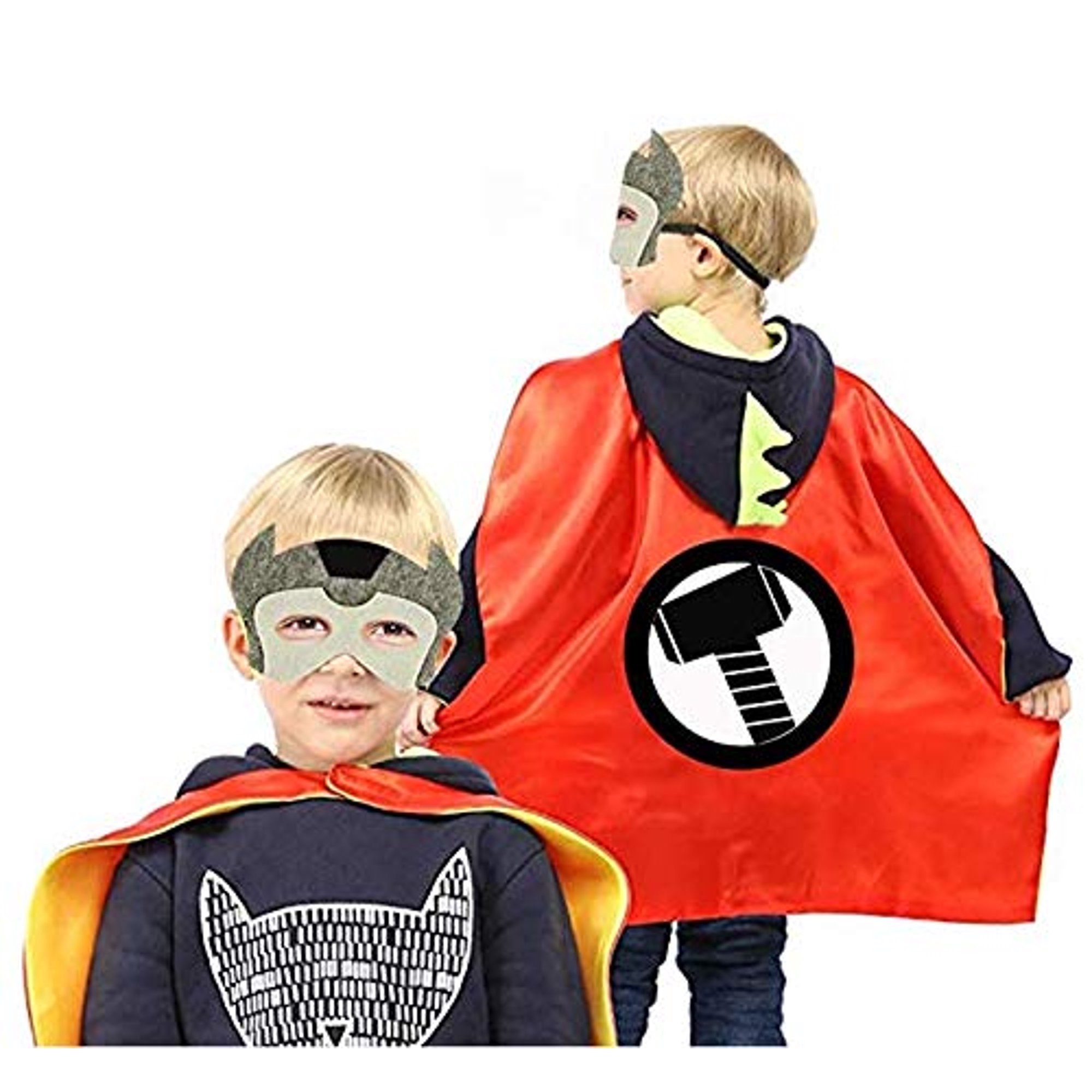 Capas de superhéroe para niños: capas de doble cara y máscara para