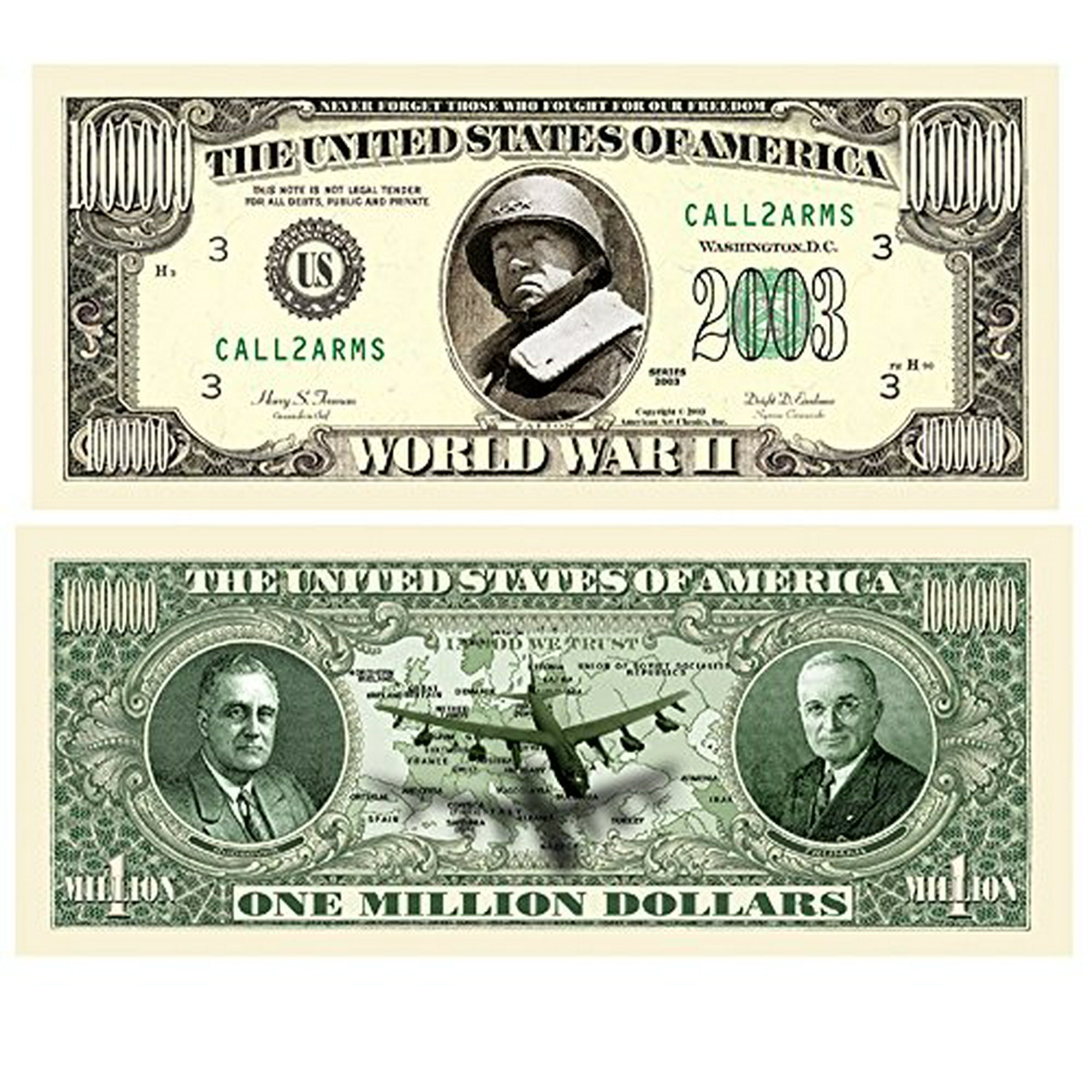  American Art Classics $10,000.00 Eisenhower Novelty Dollar  Bills - Paquete de 100 billetes falsos para uso educativo, dinero de juego  y billetes falsos de dólares : Juguetes y Juegos
