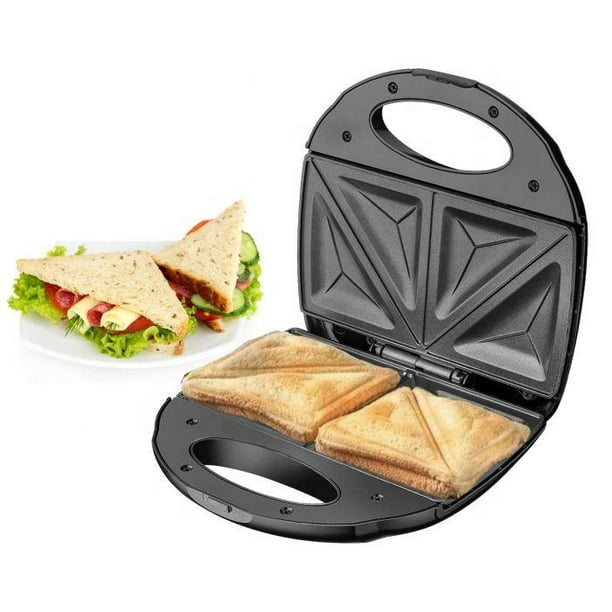  OSTBA Sandwichera, tostadora y prensa eléctrica Panini con  placas antiadherentes, luces indicadoras LED, mango Cool Touch, color negro  : Hogar y Cocina