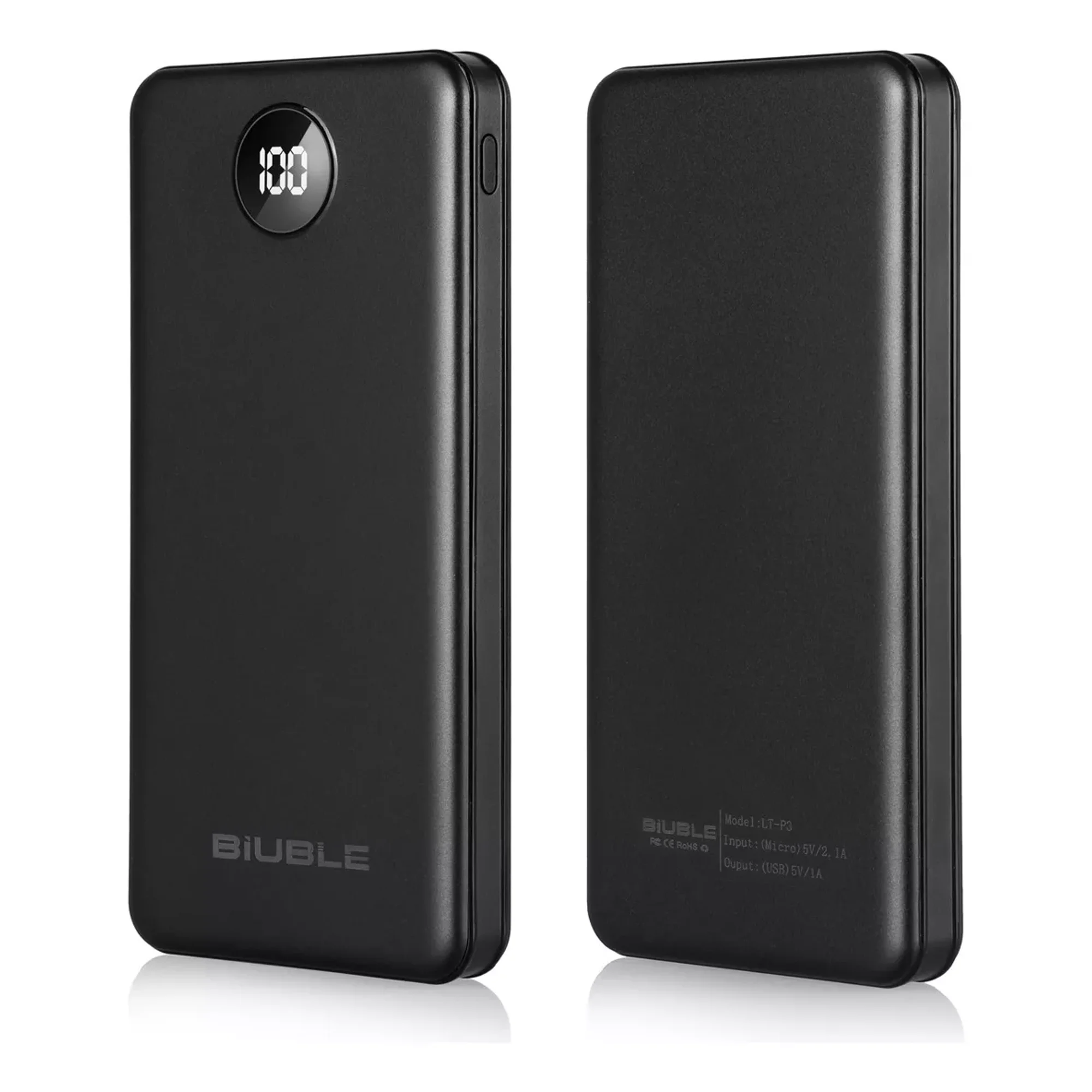 Sungive Power Bank 12000mAh – Ricarica Rapida 3A USB-C, 3 Uscite per più dispositivi, Display LED intelligente, Alta compatibilità iOS/Android, Design compatto da viaggio.(Bianco