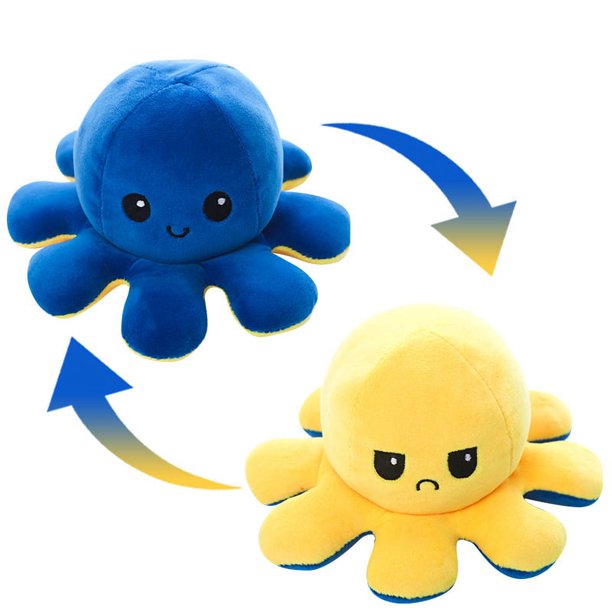 Mini juguete de peluche suave pulpo reversible de peluche de