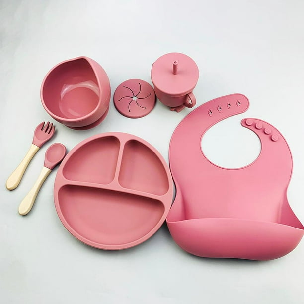 Linda's Essentials Placas de succión para platos para bebés y niños  pequeños, platos antideslizantes para bebés con placas de silicona de  succión para