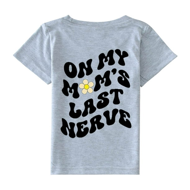 Camiseta de manga corta con estampado de letras para niñas pequeñas, mini  camiseta divertida de mamá, a la moda, para niña 2 años (rosa, 6-7 años)