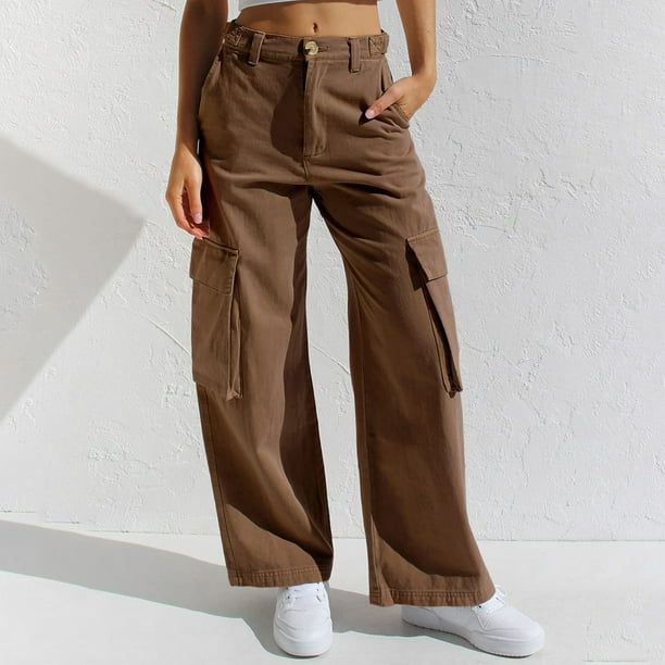 Gibobby Pantalones mujer cintura alta Jean de cintura alta Pantalones  rectos sueltos retro sueltos Pantalones (Negro, XL)