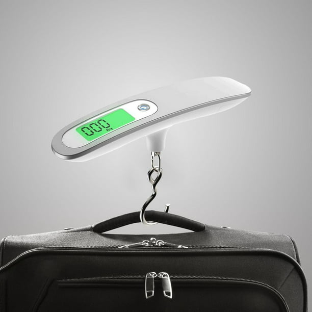 Báscula digital portátil para equipaje – Báscula de peso de maleta para  viajes – Báscula de pesaje para bolsa de equipaje y maletas – hasta 110  libras