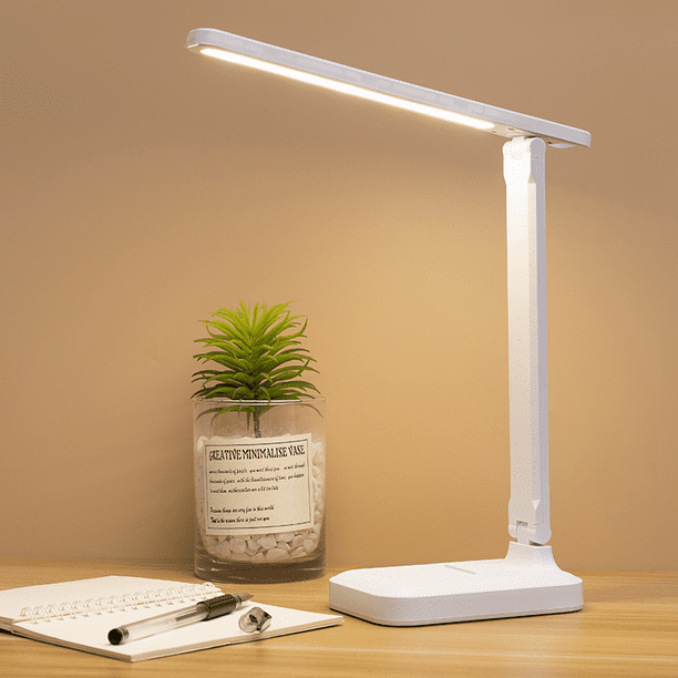 Lámpara de mesa LED de metal inalámbrica, lámpara de mesa táctil de  galvanoplastia, 3 niveles de brillo, recargable, plateada, para dormitorio,  para